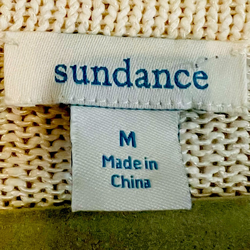 Sundance Cream Open Weave Front Pullover Sweater - image 5